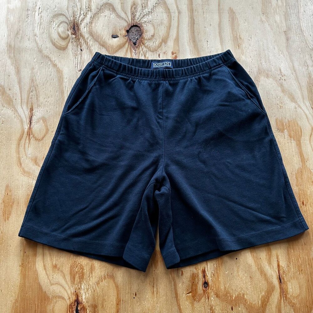Lands' End Black Cotton Jersey Lounge Shorts - Small (6-8)